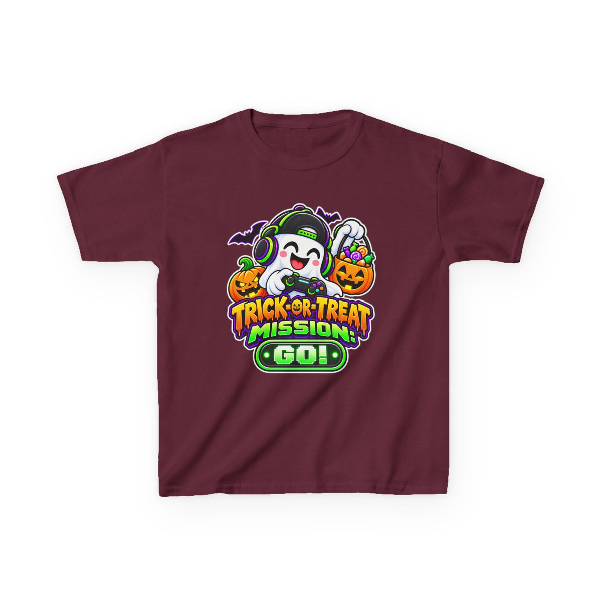 Kidxtr™ Kids Halloween T-Shirt — 'Trick or Treat Mission' Halloween Graphic Tee