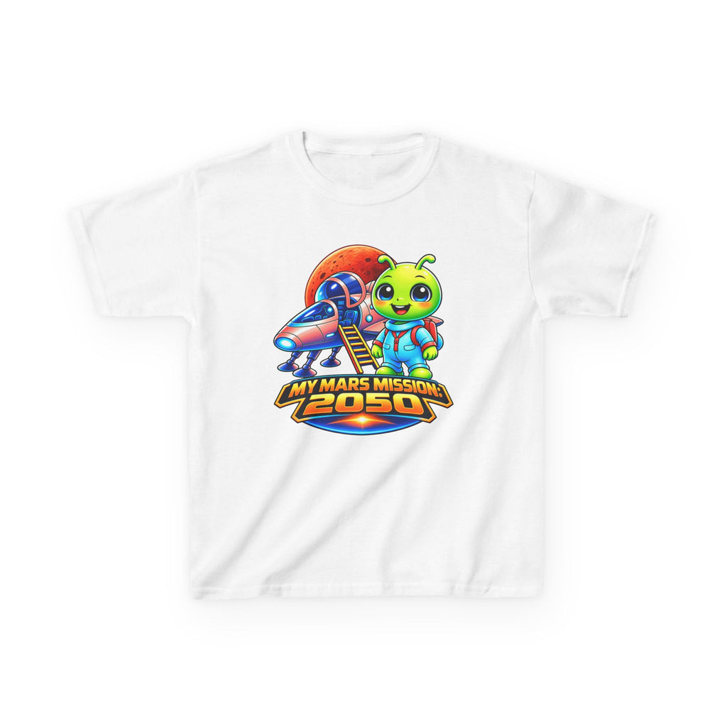 Kidxtr™ Kids Space T-Shirt — 'My Mars Mission: 2050' Alien Astronaut Graphic Tee