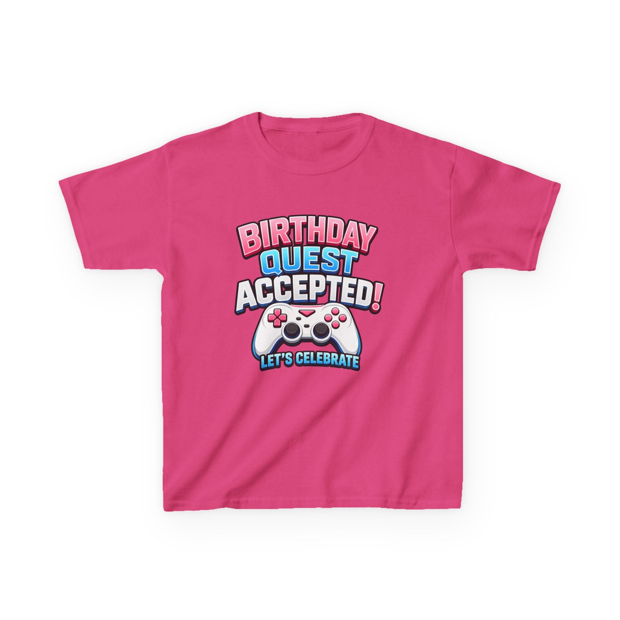 Kids Birthday T-Shirt — 'Birthday Quest' Gamer Controller Graphic Tee