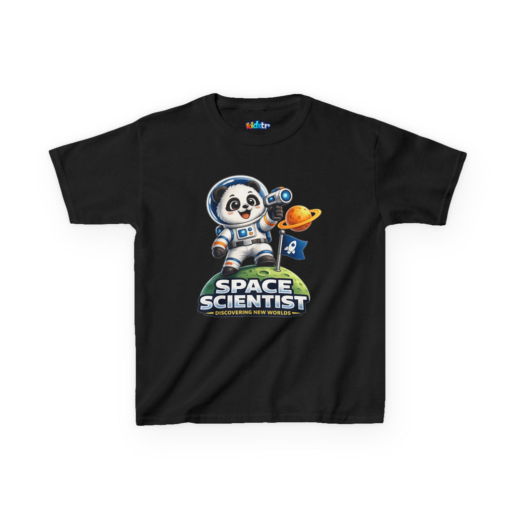 Kidxtr™ Kids Space T-Shirt — 'Space Scientist' Panda Astronaut Graphic Tee