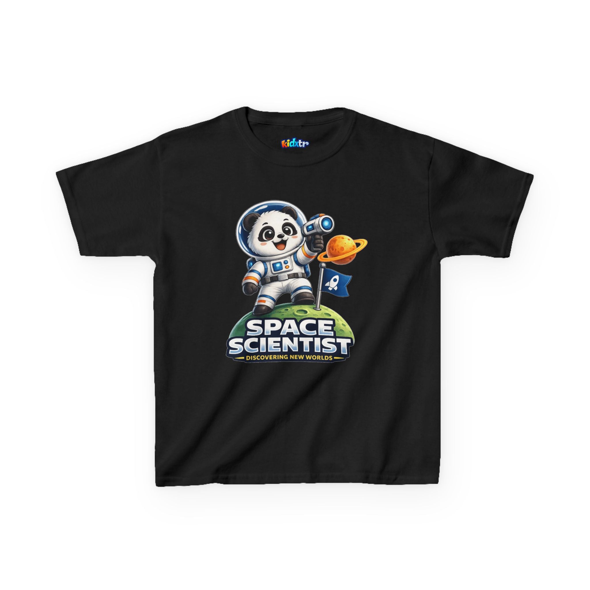 Kidxtr™ Kids Space T-Shirt — 'Space Scientist' Panda Astronaut Graphic Tee