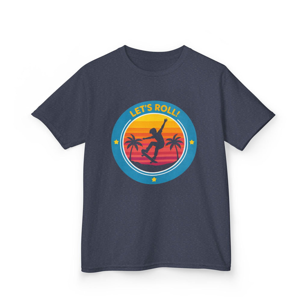 Kids Skateboard T-Shirt — 'Let’s Roll!' Retro Skater Graphic Tee