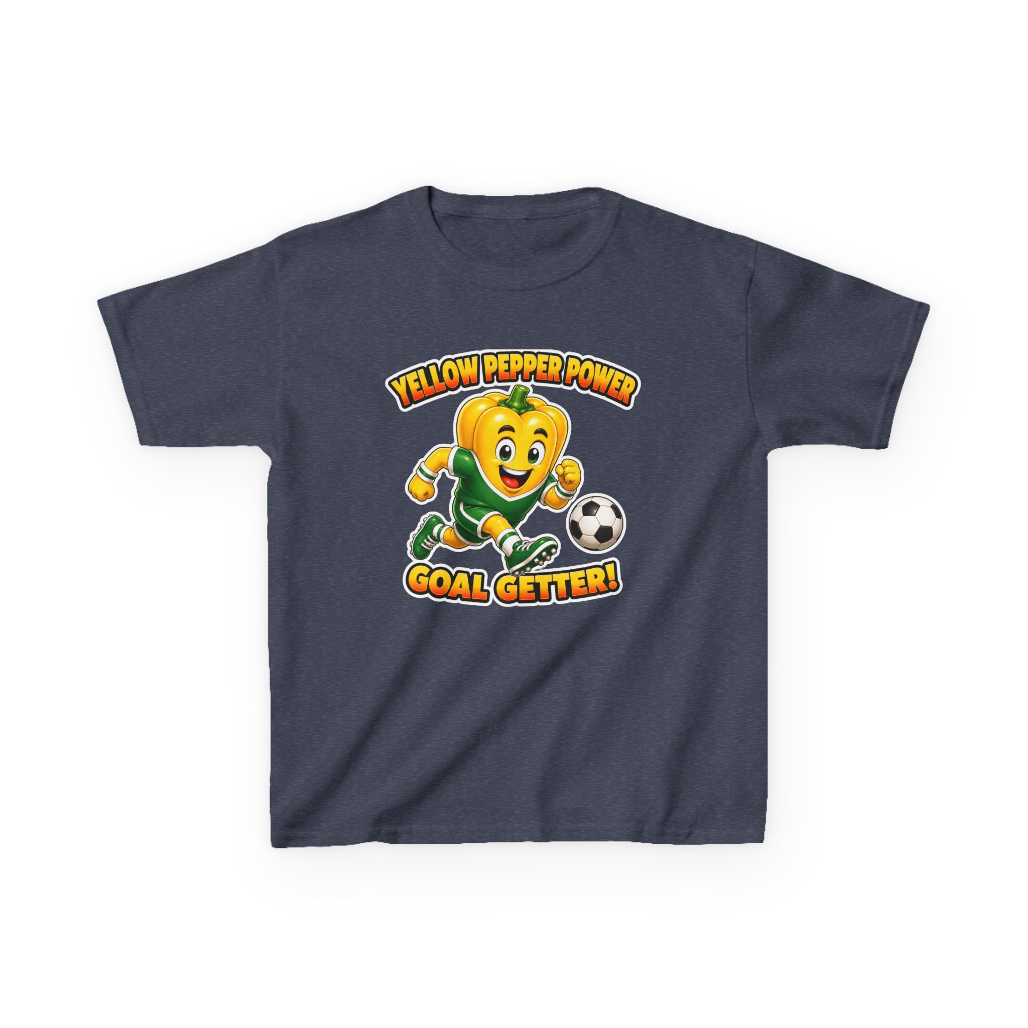 Kids Soccer T-Shirt — 'Yellow Pepper Power' Goal Getter Graphic Tee