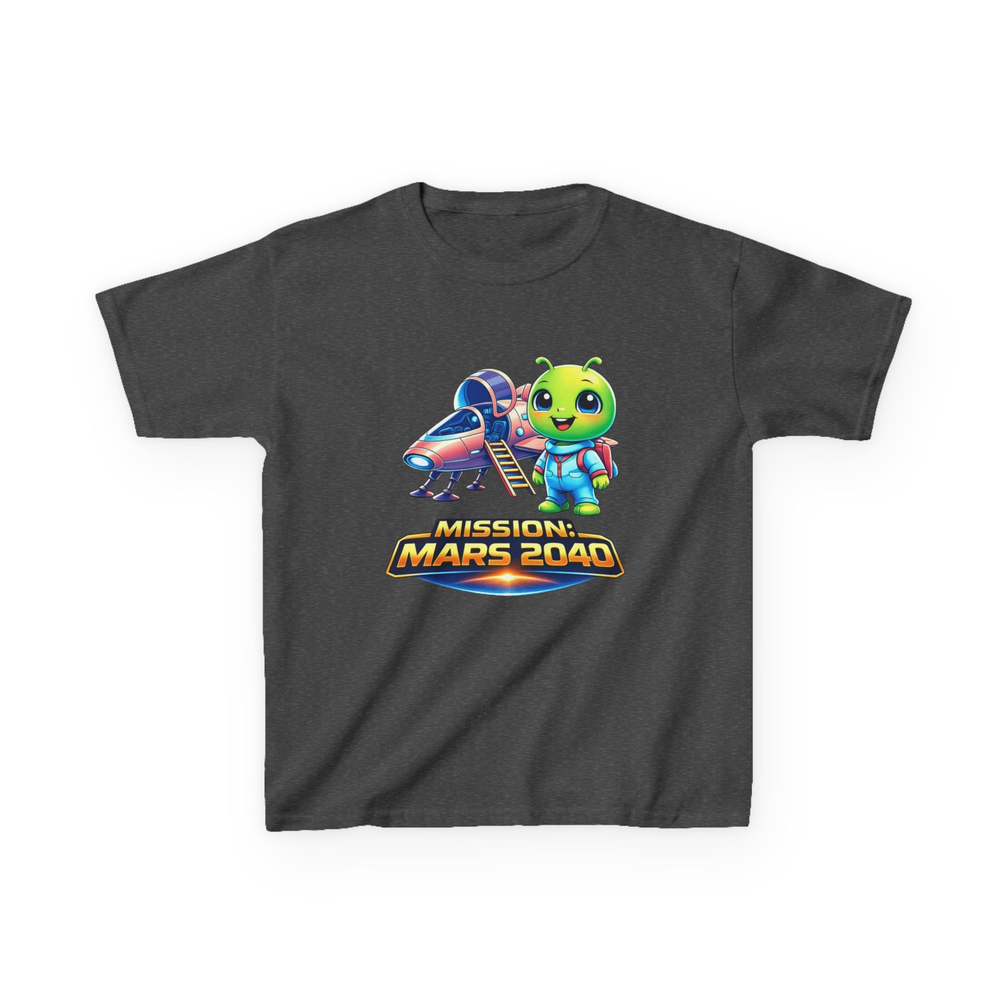 Kids Alien T-Shirt — 'Mission Mars 2040' Alien Spaceship Graphic Tee