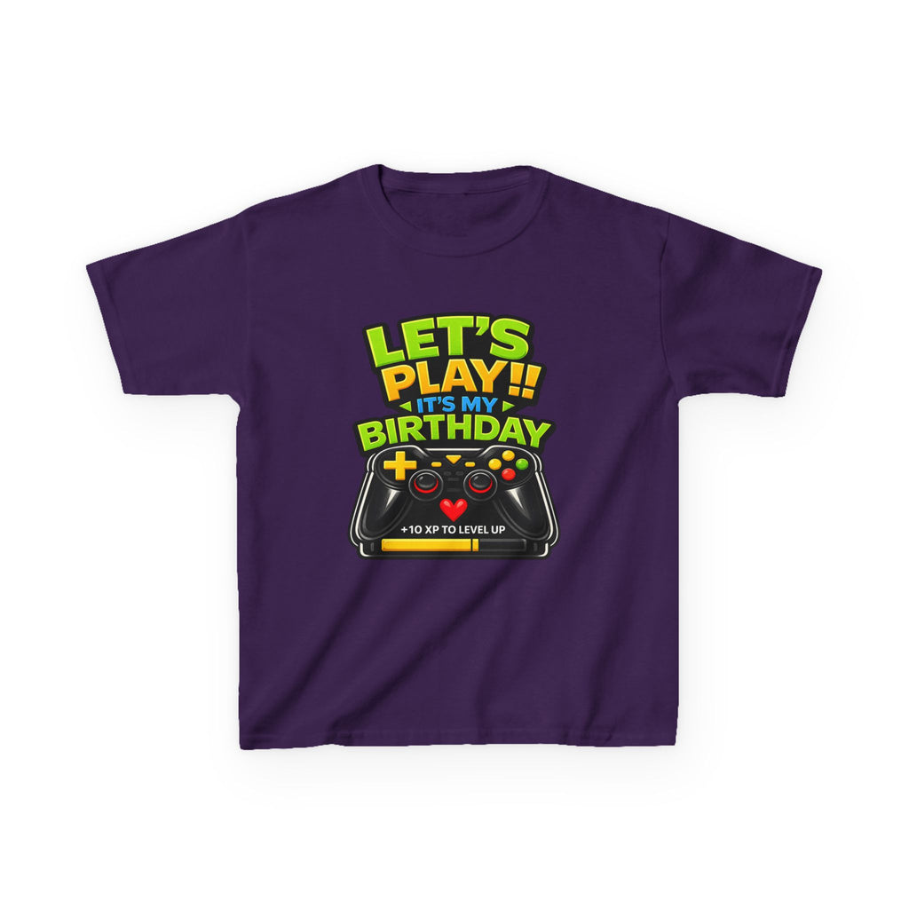 Kids Gaming T-Shirt — 'Let's Play! It's My Birthday' Video Game Controller Graphic Tee
