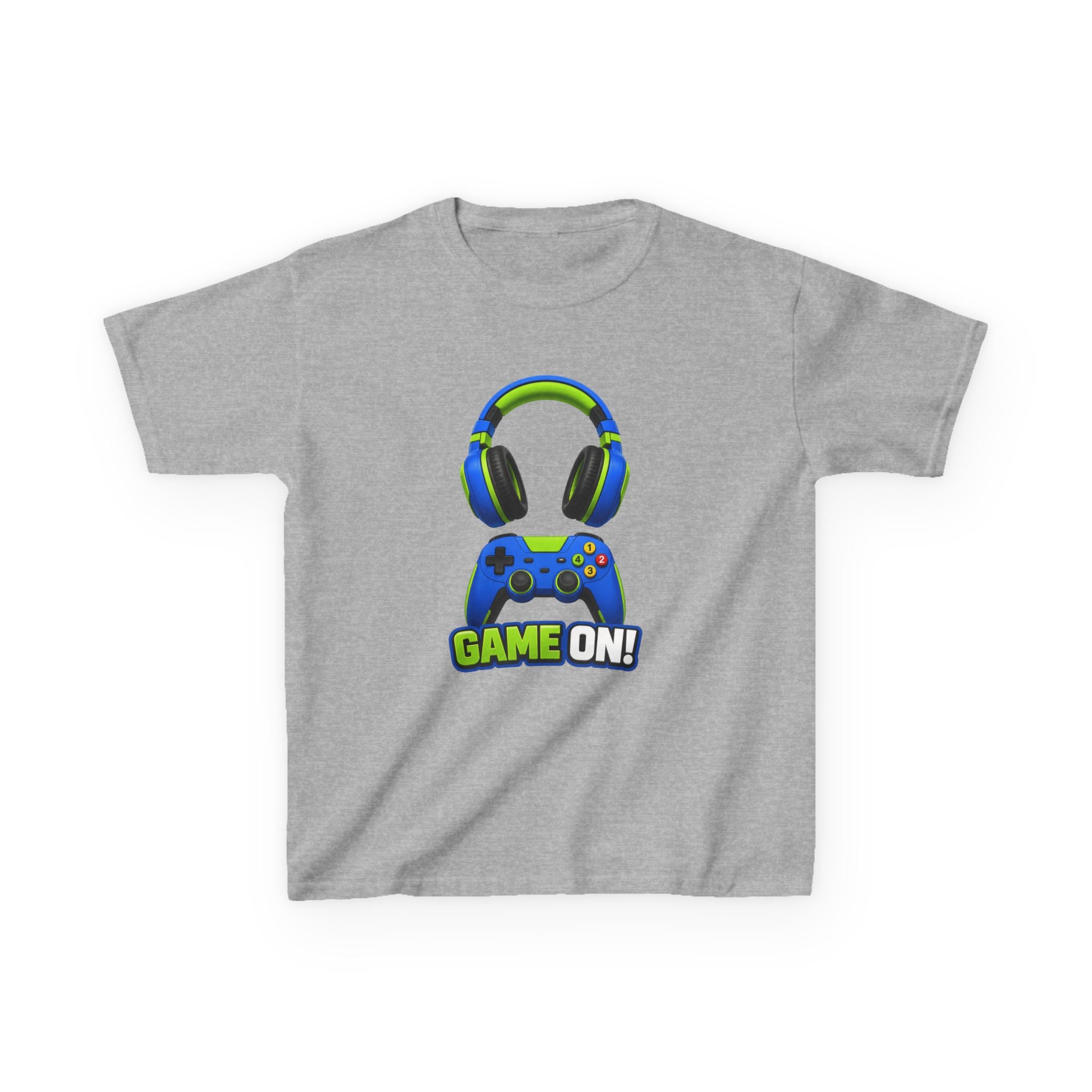 Kids Gamer T-Shirt — 'Game On!' Controller & Headset Gaming Graphic Tee