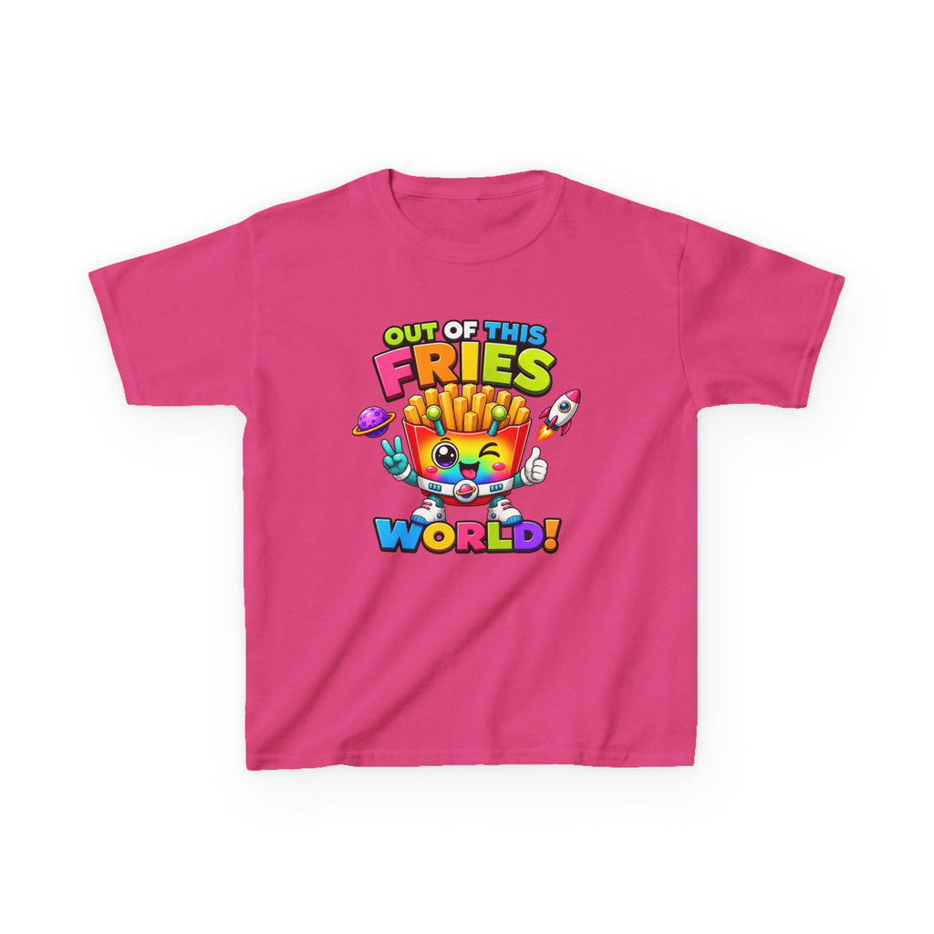 Kids Fries T-Shirt — 'Out of This Fries World!' Colorful Cartoon Fries Graphic Tee
