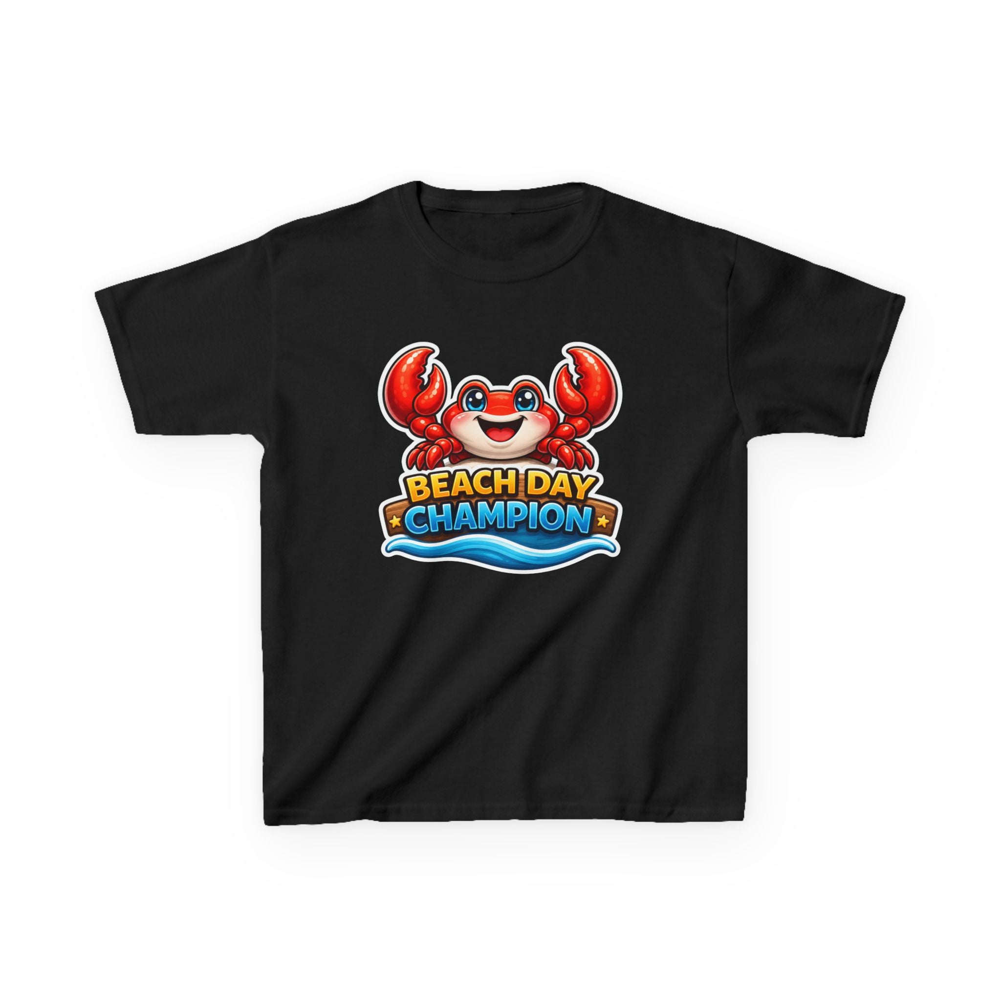 Kids Crab T-Shirt — 'Beach Day Champion' Crab Graphic Tee
