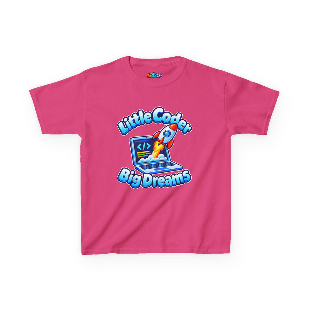 Kidxtr™ Kids Coder T-Shirt — 'Little Coder, Big Dreams' Tech Graphic Tee