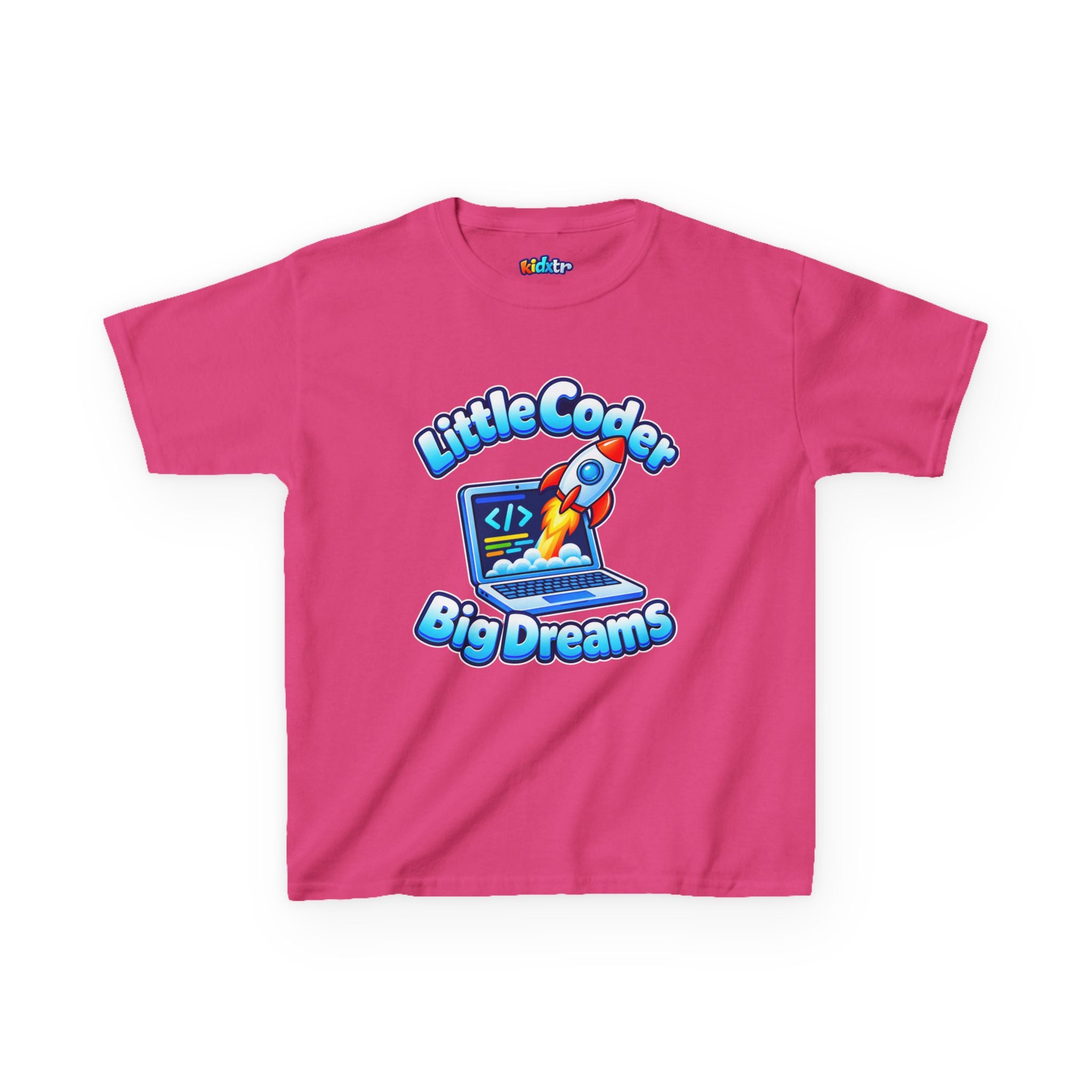 Kidxtr™ Kids Coder T-Shirt — 'Little Coder, Big Dreams' Tech Graphic Tee