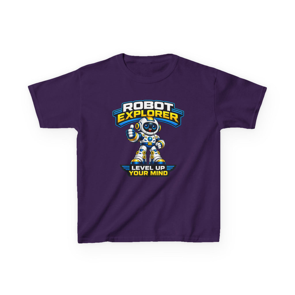 Kids T-Shirt – Robot Explorer 'Level Up Your Mind' Graphic Tee
