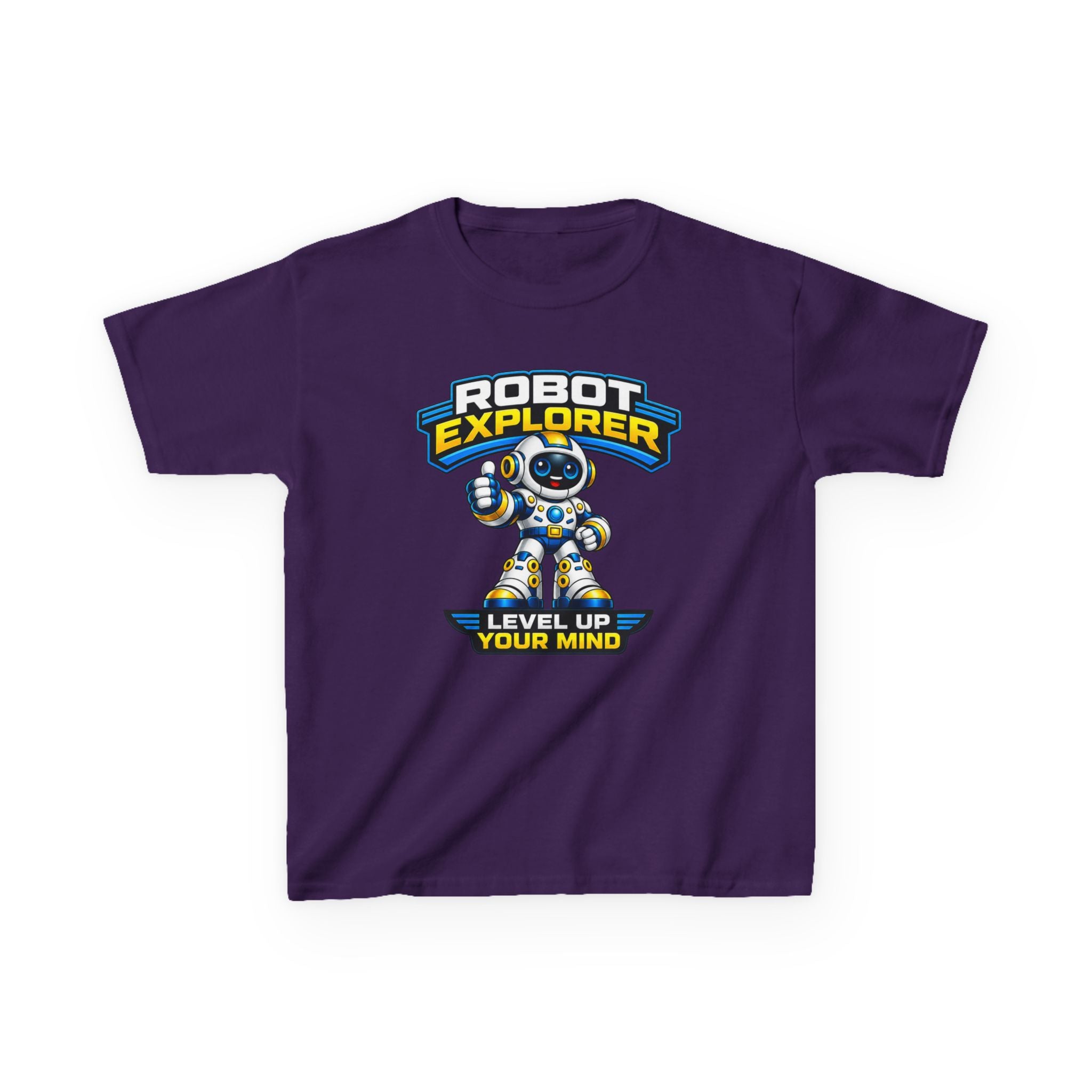 Kids T-Shirt – Robot Explorer 'Level Up Your Mind' Graphic Tee