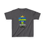 Kids Tee — "Birthday Champ Level 5 Unlocked" Gamer Birthday Shirt