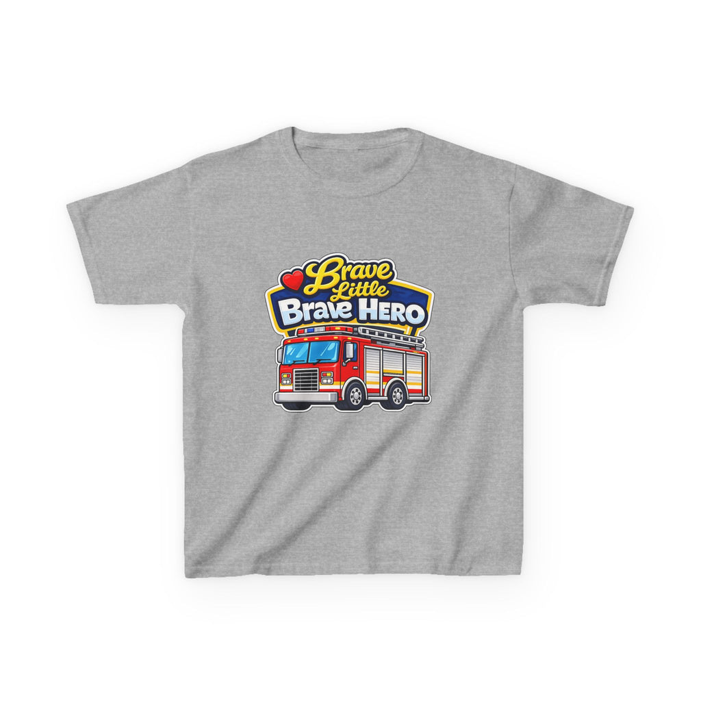 Kids Tee — "Brave Little Brave Hero" Firetruck Graphic