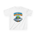 Kidxtr™ Kids Space T-Shirt — 'Hey Earth, Wait For Me!' Alien Spaceship Graphic Tee