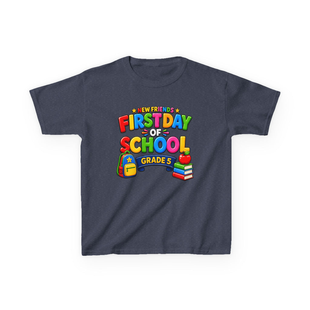 Kids School T-Shirt — 'Grade 5' First Day of School Back-to-School Graphic Tee
