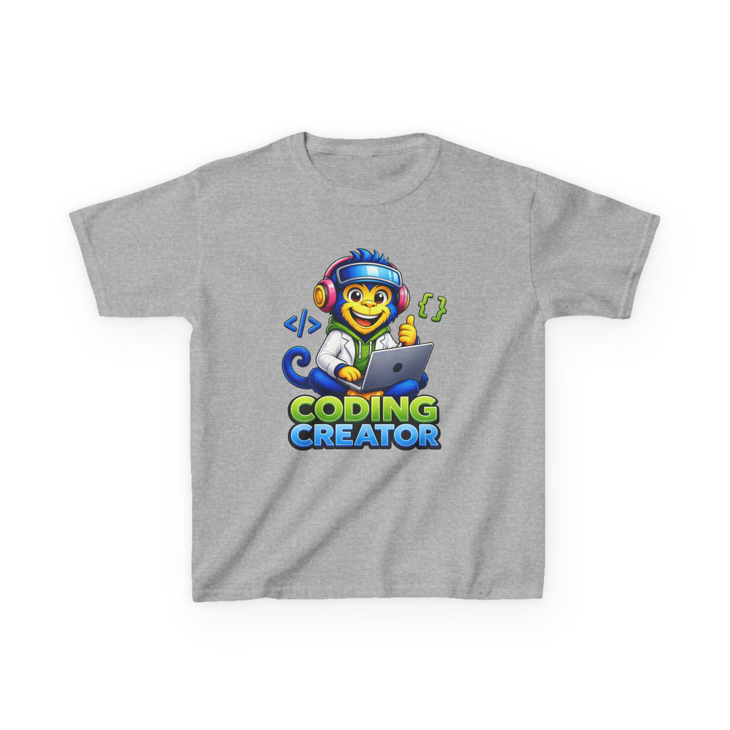 Kids Coding T-Shirt — 'Coding Creator' Cute Monkey Programmer Graphic Tee