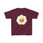 Kids Food T-Shirt — 'Sunny Side Up' Smiling Egg Emoji Graphic Tee