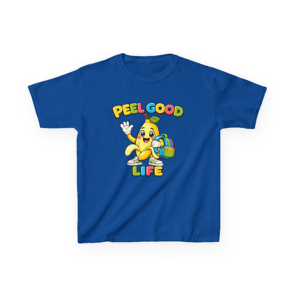 Kids Banana T-Shirt — 'Peel Good Life' Cartoon Banana Graphic Tee