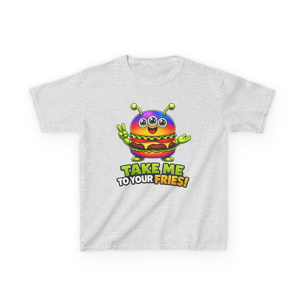 Kids Alien T-Shirt — 'Take Me to Your Fries' Cute Alien Burger Graphic Tee