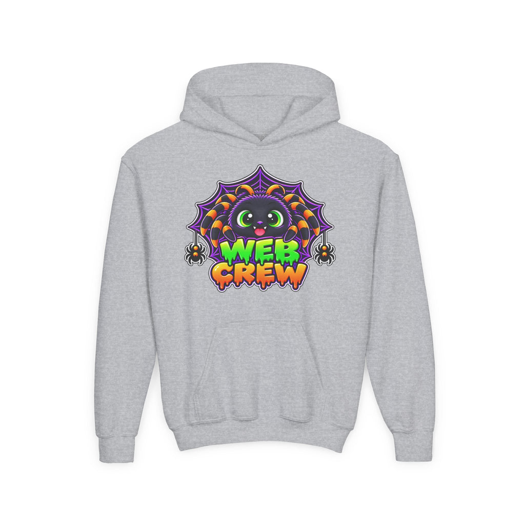 Kidxtr™ Kids Spider Hoodie — 'Web Crew' Cute Halloween Spider Graphic Hoodie