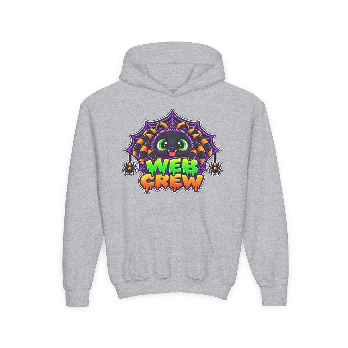 Kidxtr™ Kids Spider Hoodie — 'Web Crew' Cute Halloween Spider Graphic Hoodie