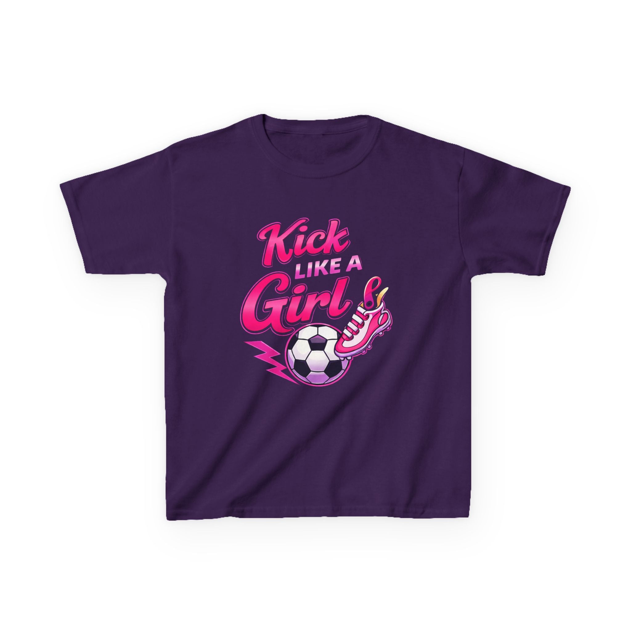 Kids Soccer T-Shirt — 'Kick Like a Girl' Soccer Graphic Tee