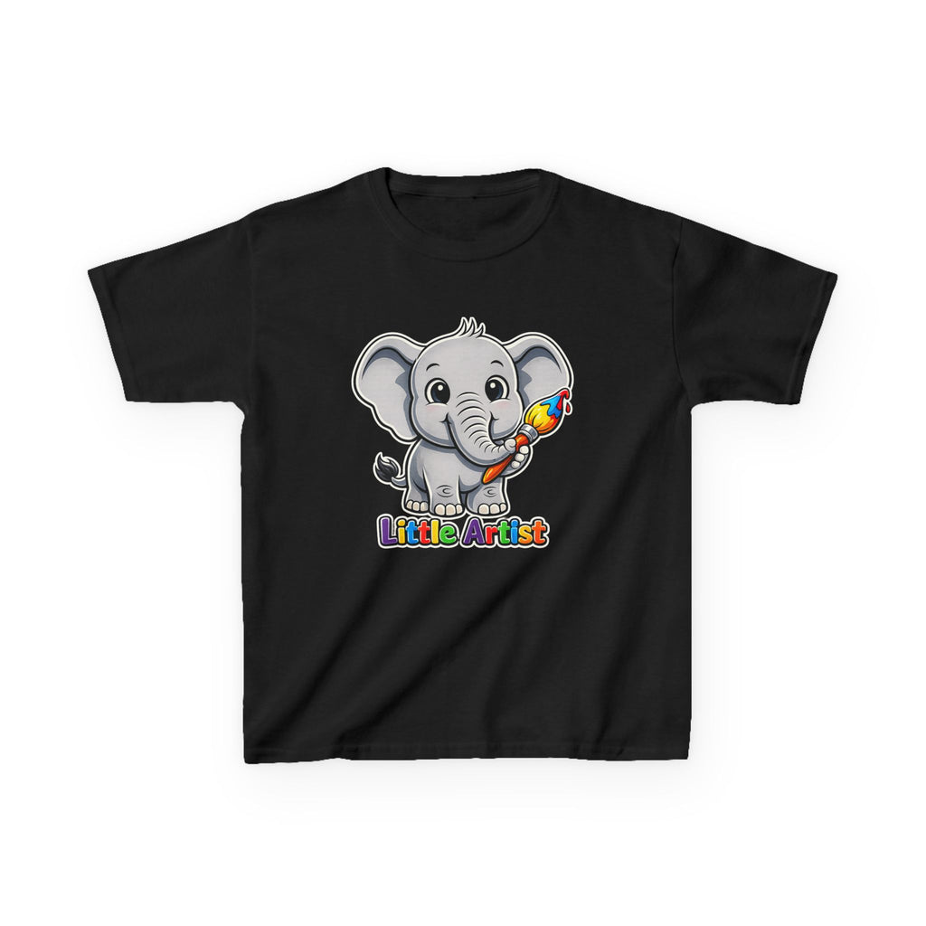 Kids Elephant T-Shirt — 'Little Artist' Art & Painting Cute Elephant Graphic Tee