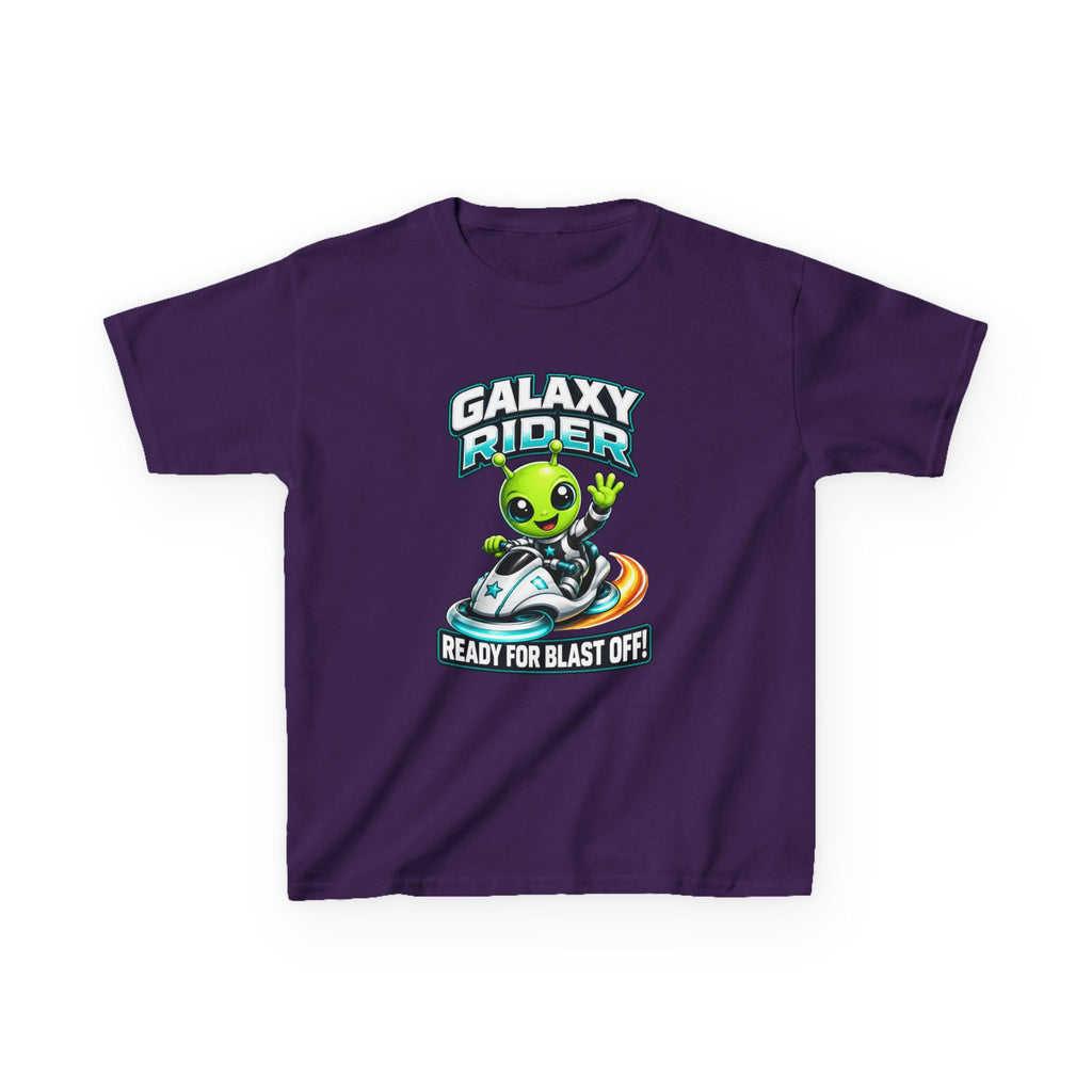 Kids Alien T-Shirt — 'Galaxy Rider: Ready for Blast Off!' Alien Space Rocket Graphic Tee