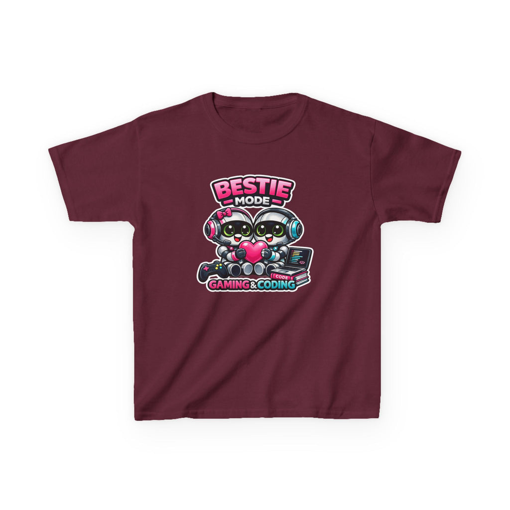 Kids Gaming T-Shirt — 'Bestie Mode' Cute Robot Friends Gaming & Coding Graphic Tee