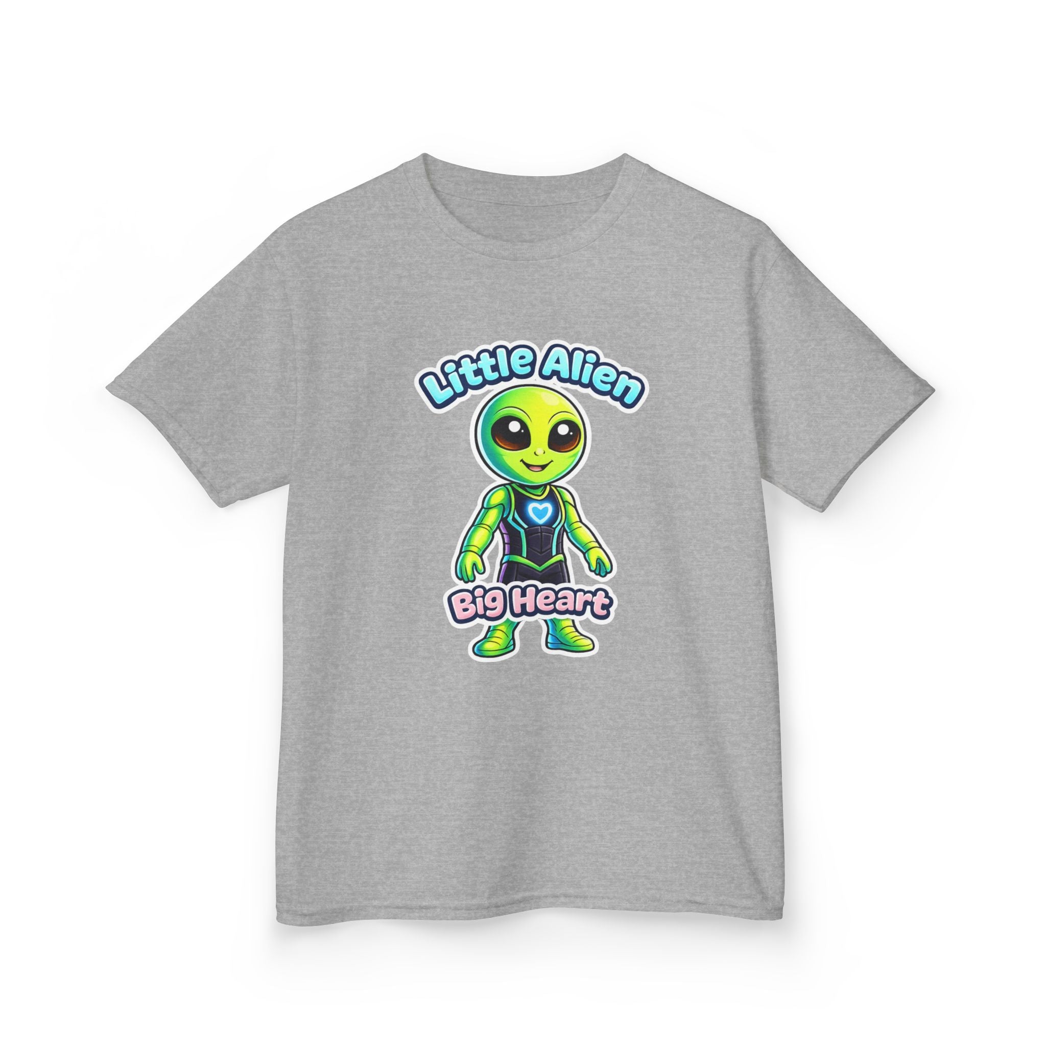 Kids Alien T-Shirt — 'Little Alien, Big Heart' Cute Space Graphic Tee