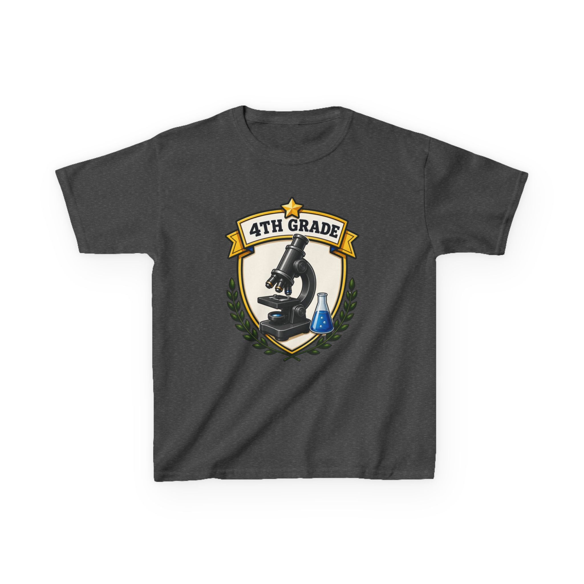 Kids 4th Grade T-Shirt — 'Microscope Science' Back-to-School Graphic Te