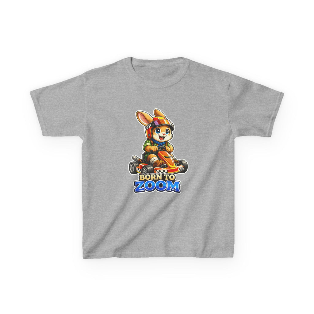 Kids Racing T-Shirt — 'Born to Zoom' Racing Bunny Graphic Tee