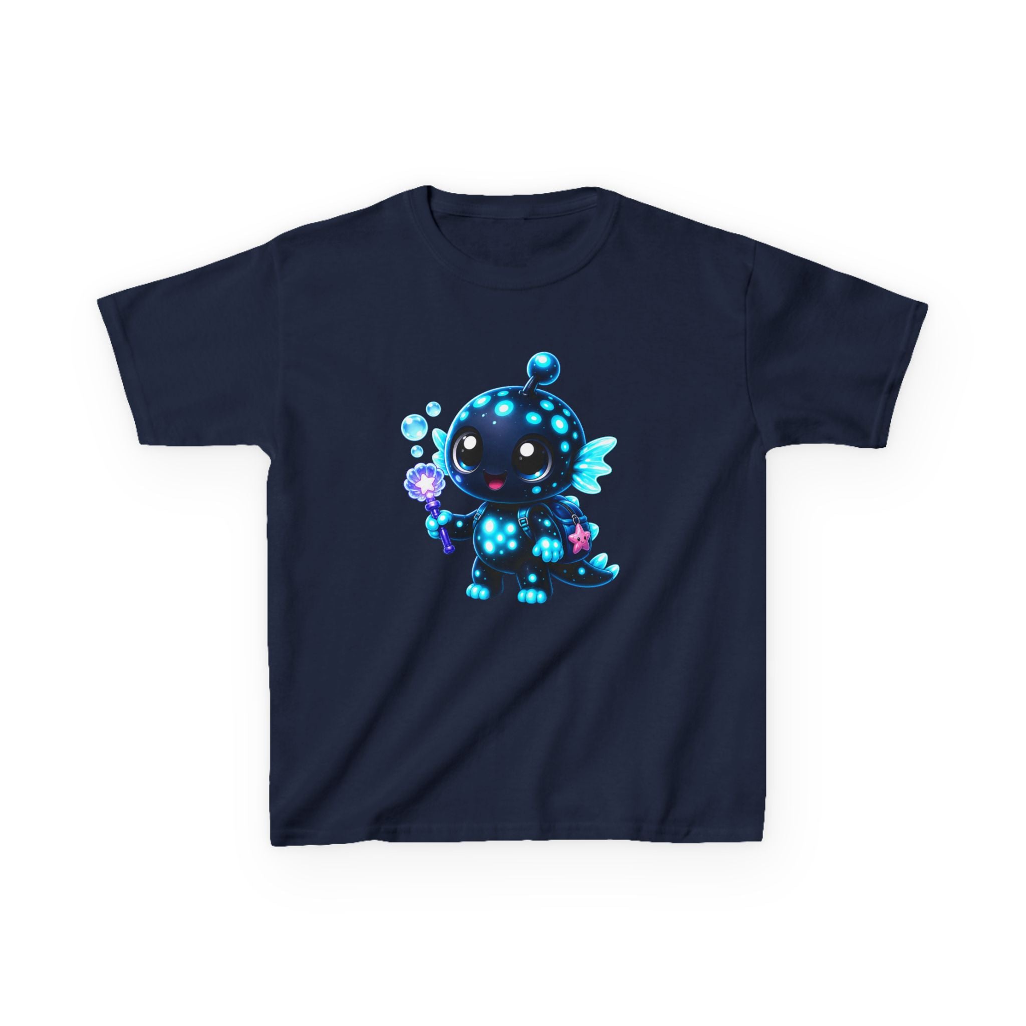 Kids Ocean T-Shirt — 'Bubble Monster' Cute Glowing Sea Creature Graphic Tee