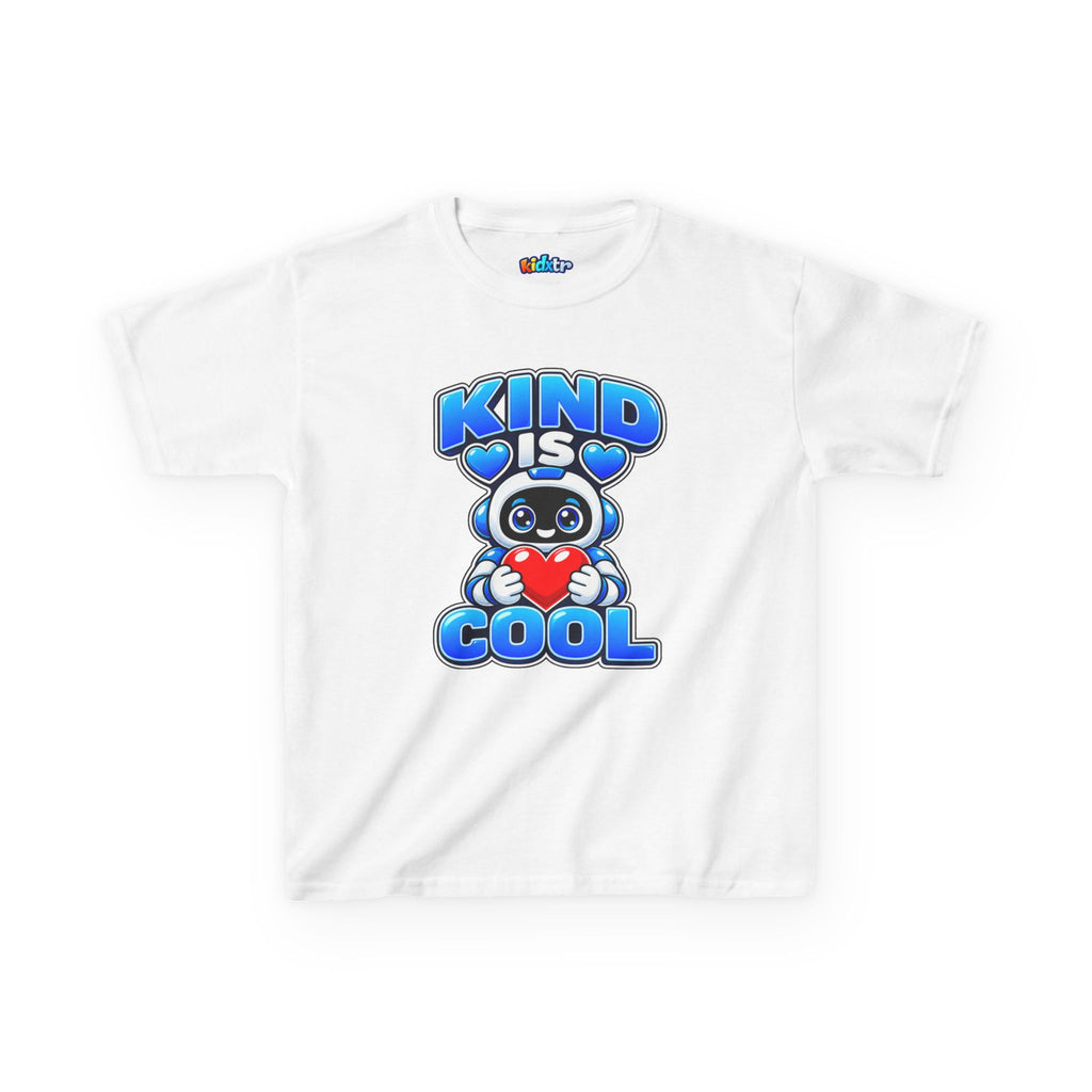 Kidxtr™ Kids Kindness T-Shirt — 'Kind Is Cool' Robot Heart Graphic Tee