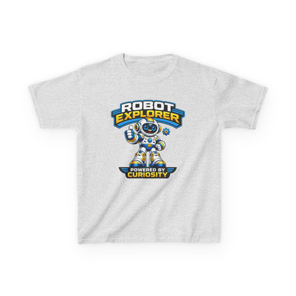 Robot Explorer Kids T‑Shirt — "Powered by Curiosity" Graphic Tee