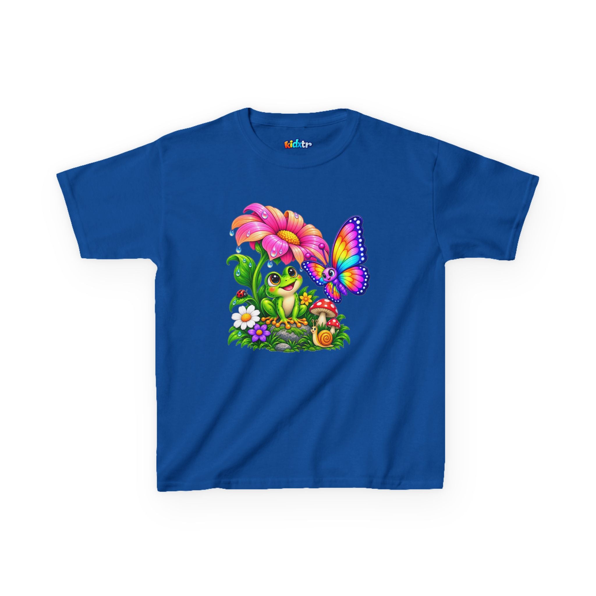 Kidxtr™ Kids Frog T-Shirt — 'Garden Squad' Frog & Butterfly Graphic Tee