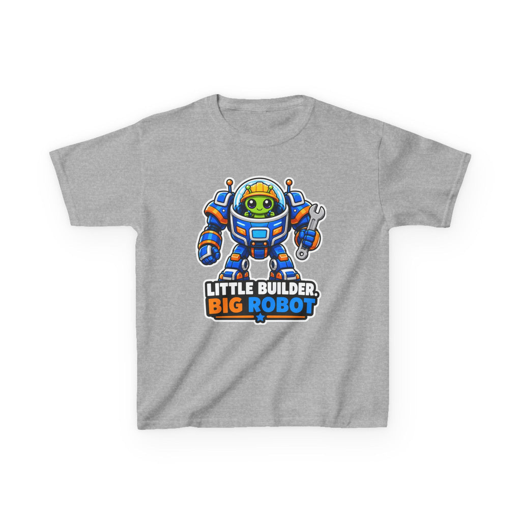 Kids Robot T-Shirt — 'Little Builder, Big Robot' Cute Robot Graphic Tee
