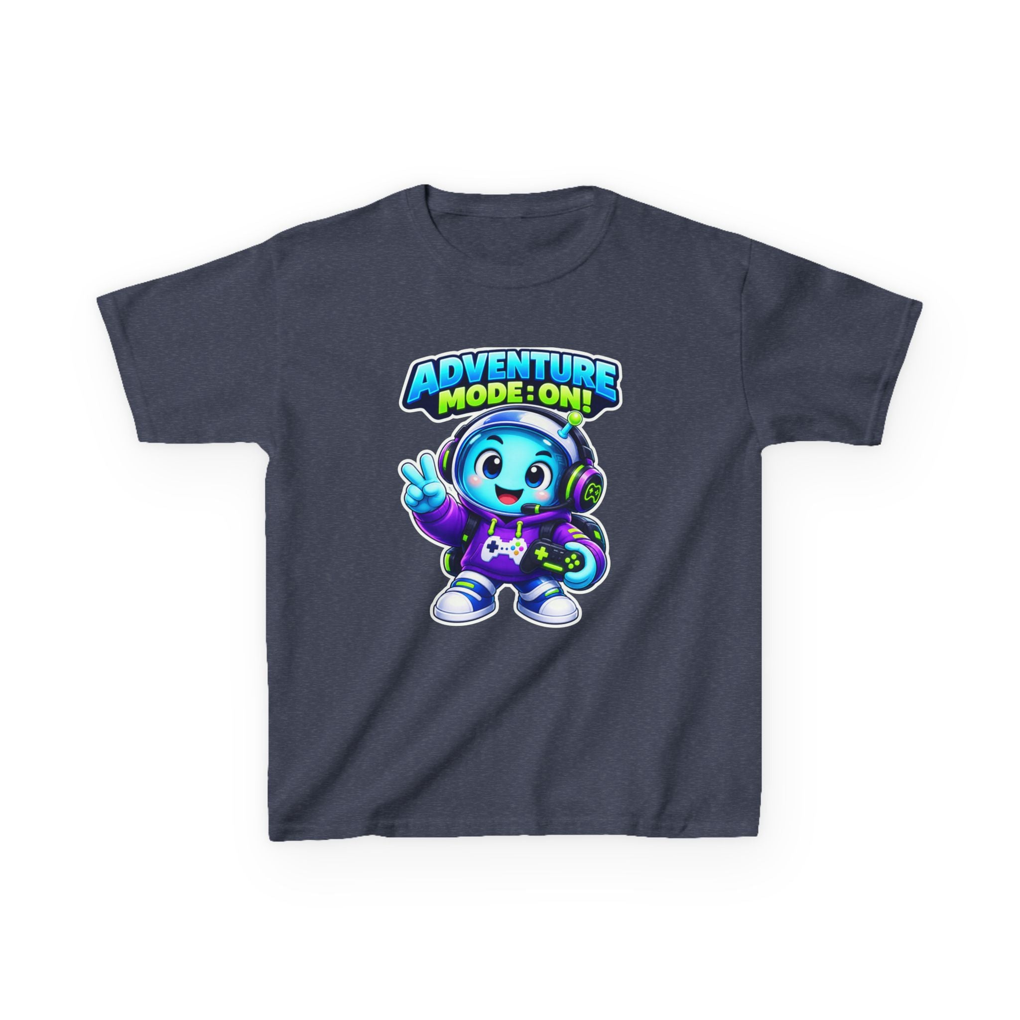Kids Adventure T-Shirt — 'Adventure Mode On!' Cute Gamer Alien Graphic Tee