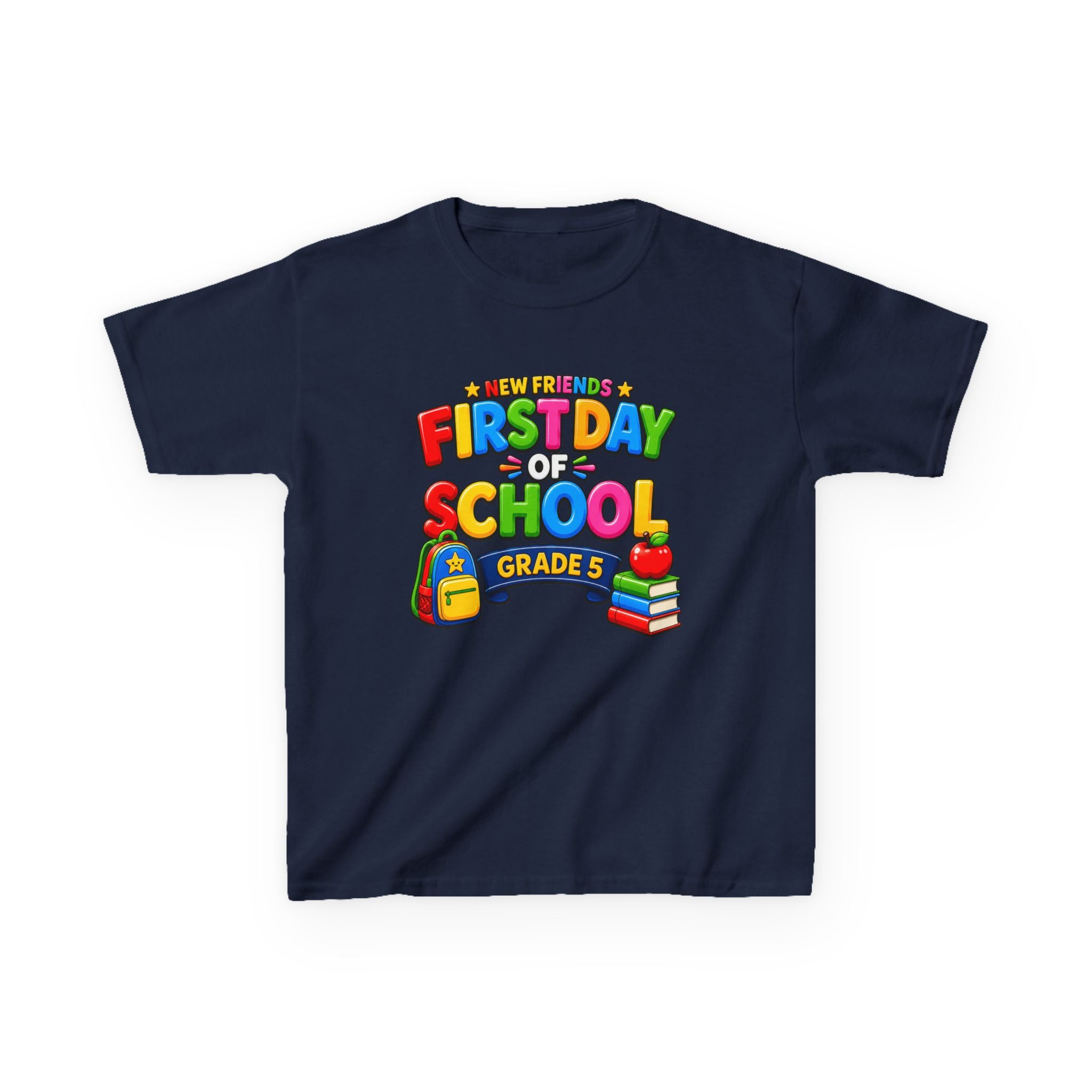 Kids School T-Shirt — 'Grade 5' First Day of School Back-to-School Graphic Tee