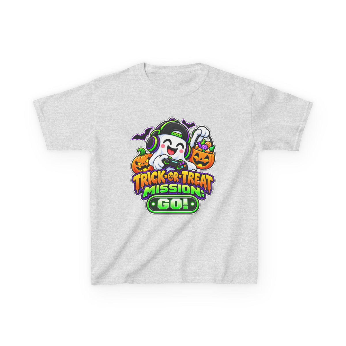 Kidxtr™ Kids Halloween T-Shirt — 'Trick or Treat Mission' Halloween Graphic Tee