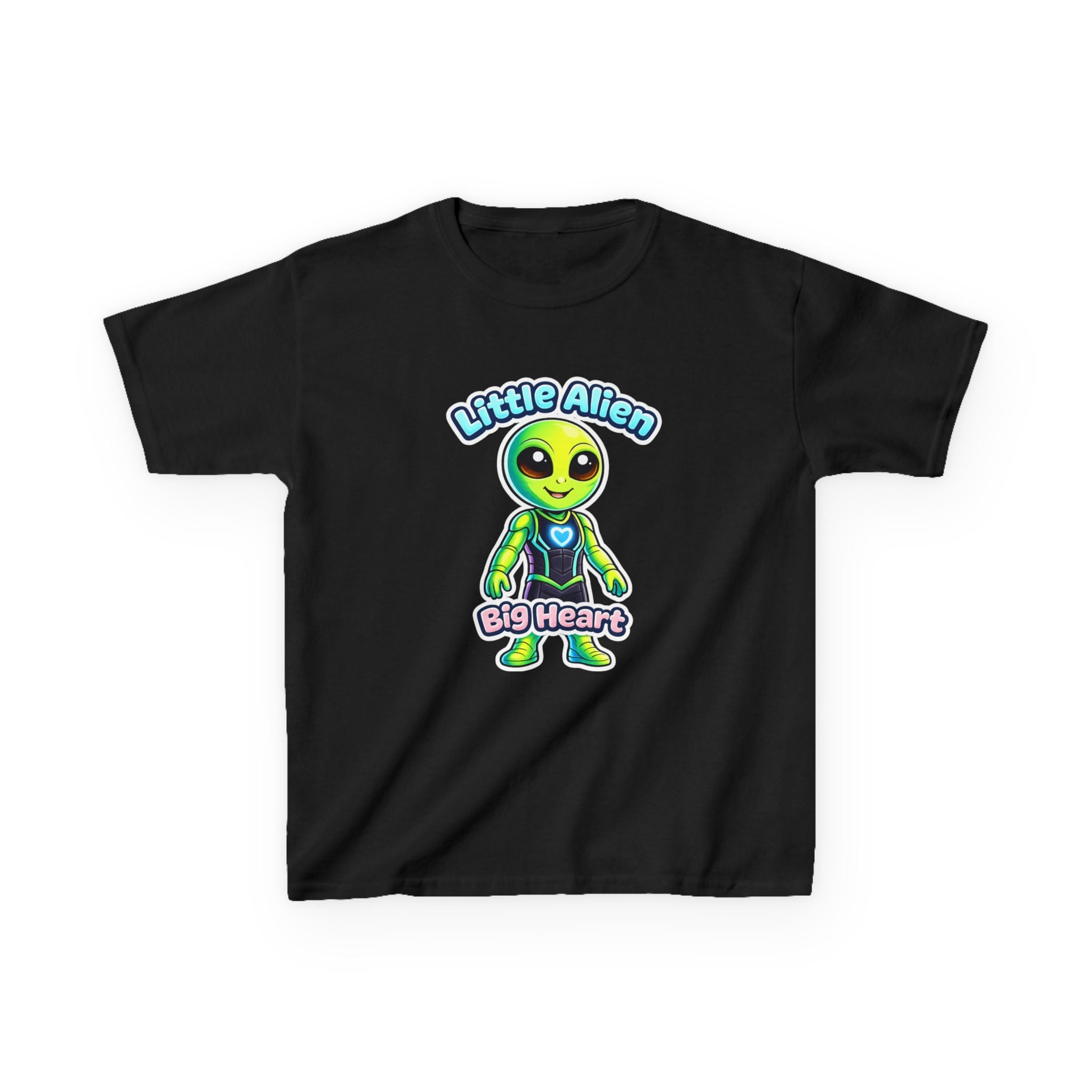 Kids Alien T-Shirt — 'Little Alien, Big Heart' Cute Space Graphic Tee