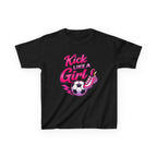 Kids Soccer T-Shirt — 'Kick Like a Girl' Soccer Graphic Tee
