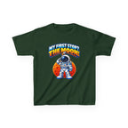 Kidxtr™ Kids Space T-Shirt — 'My First Stop: The Moon' Astronaut Graphic Tee