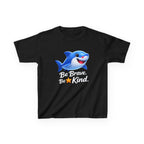 Kids Shark T-Shirt — 'Be Brave. Be Kind.' Cute Shark Graphic Tee