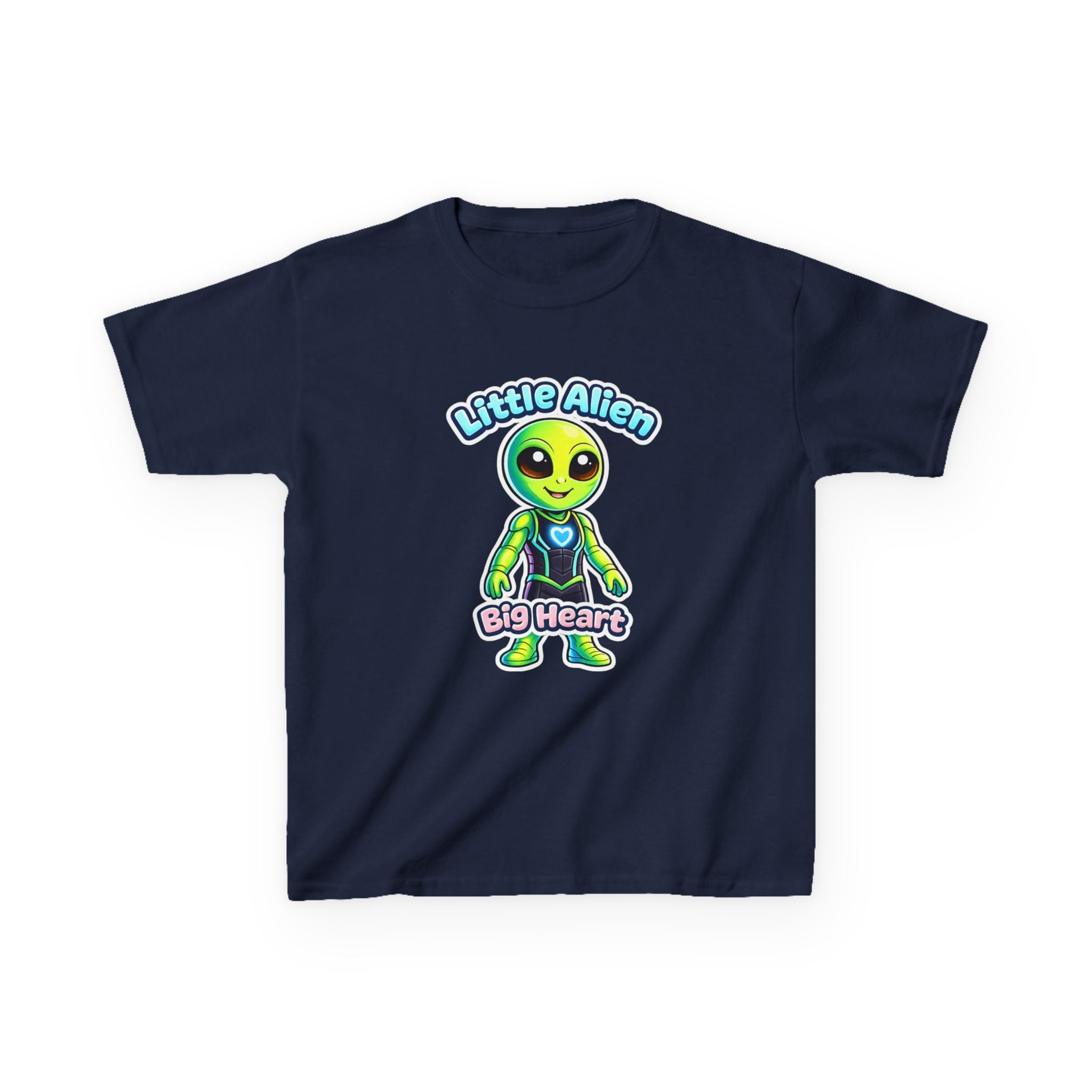 Kids Alien T-Shirt — 'Little Alien, Big Heart' Cute Space Graphic Tee