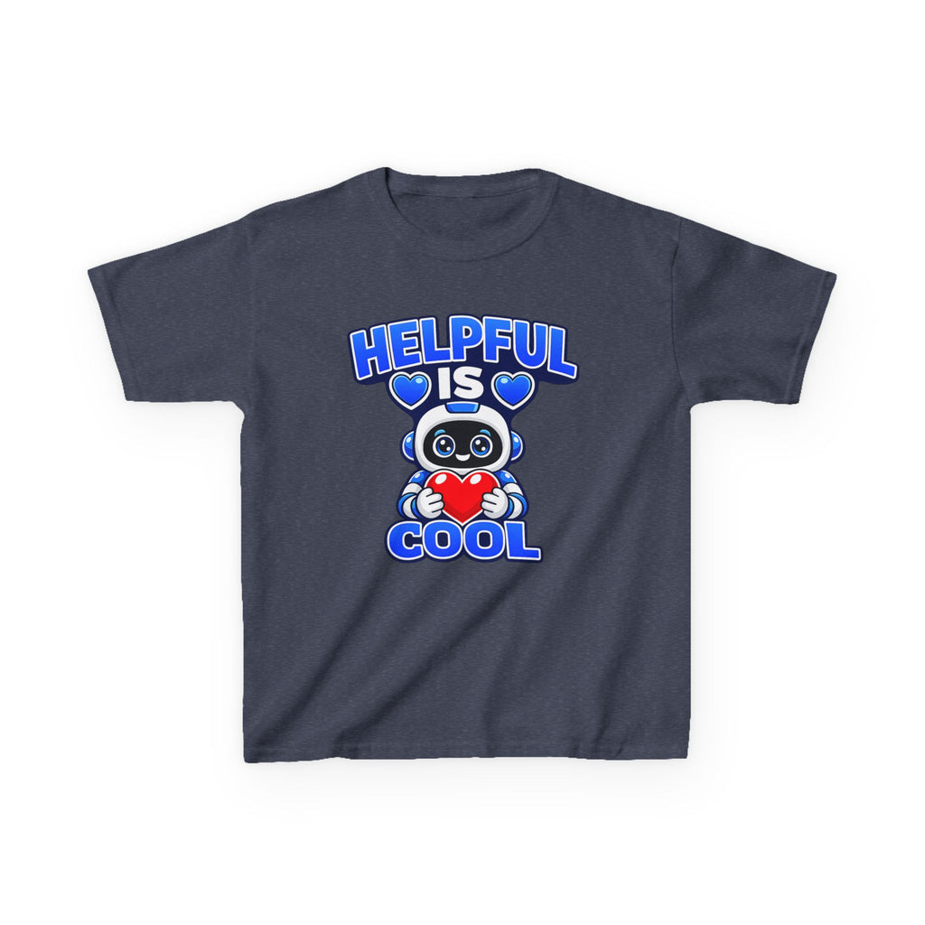 Kids Robot T-Shirt — 'Helpful Is Cool' Heart Graphic Tee