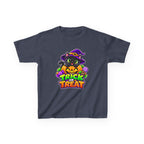 Kidxtr™ Kids Halloween T-Shirt — 'Trick or Treat' Black Cat in Pumpkin Graphic Tee