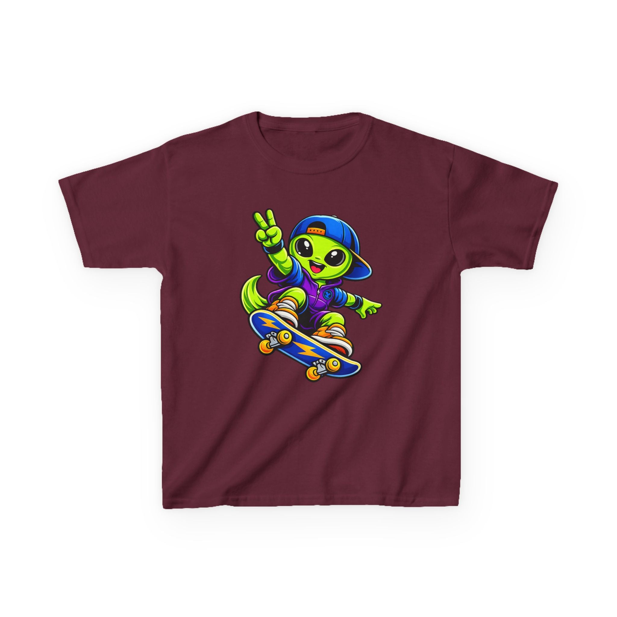 Kids Alien T-Shirt — 'Skate or Alien' Skateboard Graphic Tee