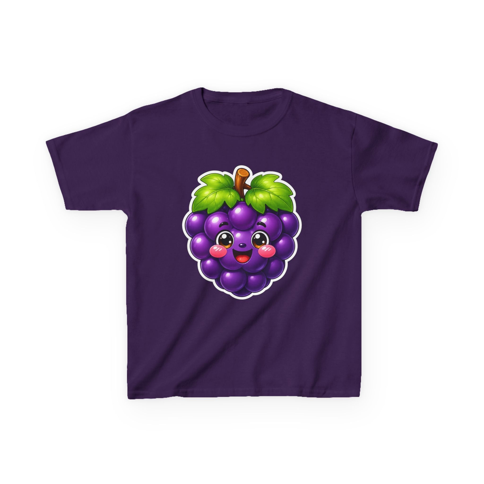 Kids Grape T-Shirt — 'Grape Vibes' Cute Kawaii Happy Grape Cartoon Graphic Tee